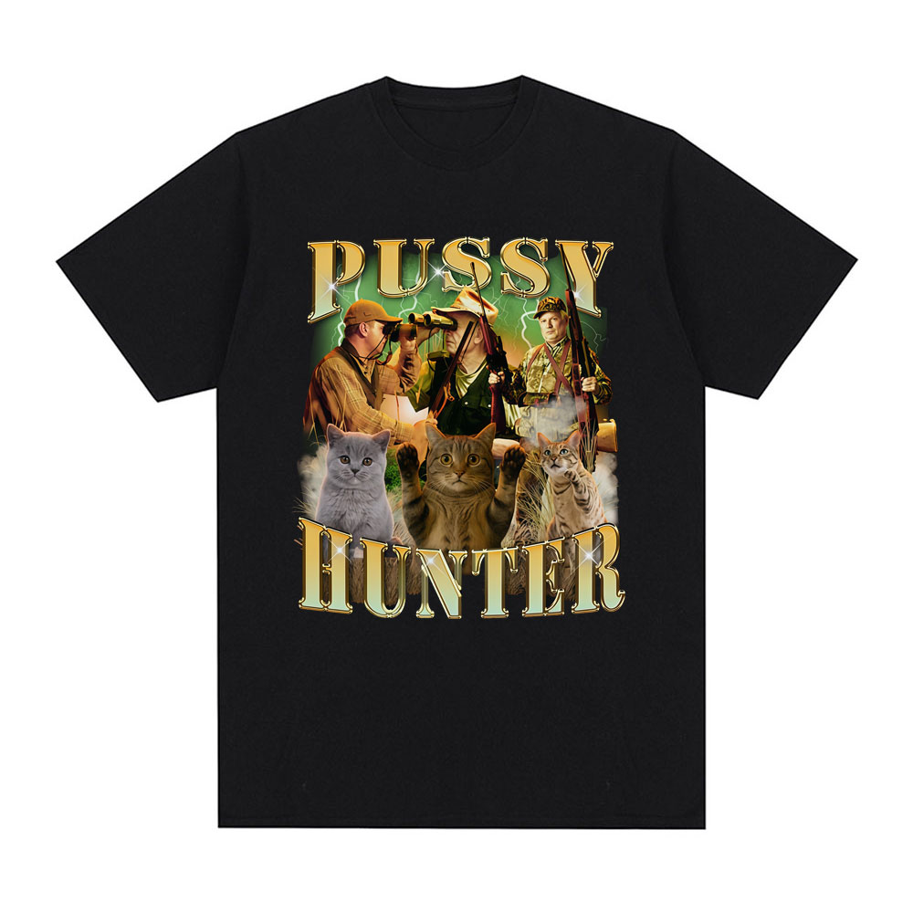 Outdoor Hunting Graphic Tees - Men Women Summer Vintage Hunting Cat