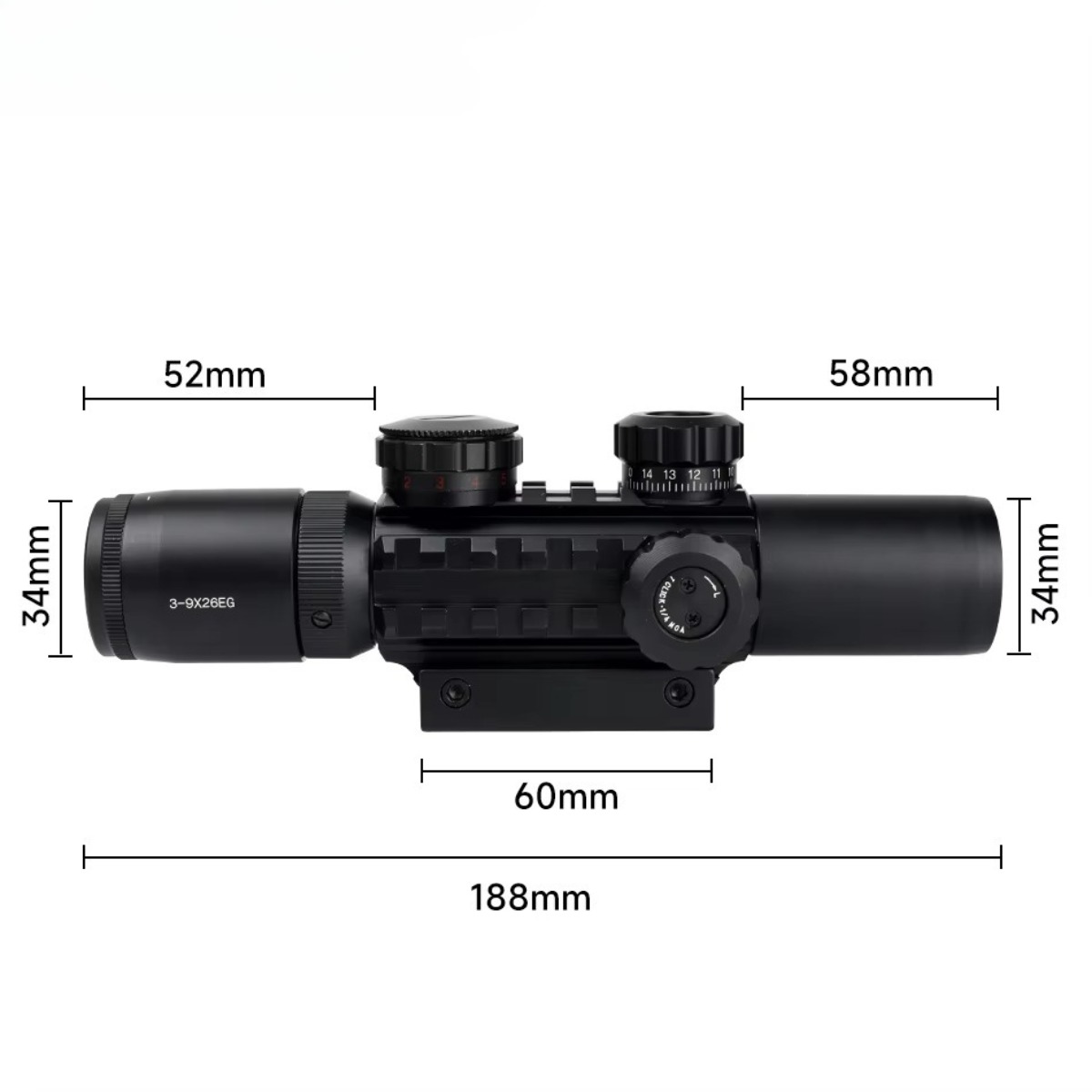 3-9x26EG Scopes Tactical Hunti - đánh giá và giá Crossbow Scope Sight